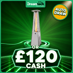 WIN a Tower Gas Pyramid Stainless Steel Patio Heater